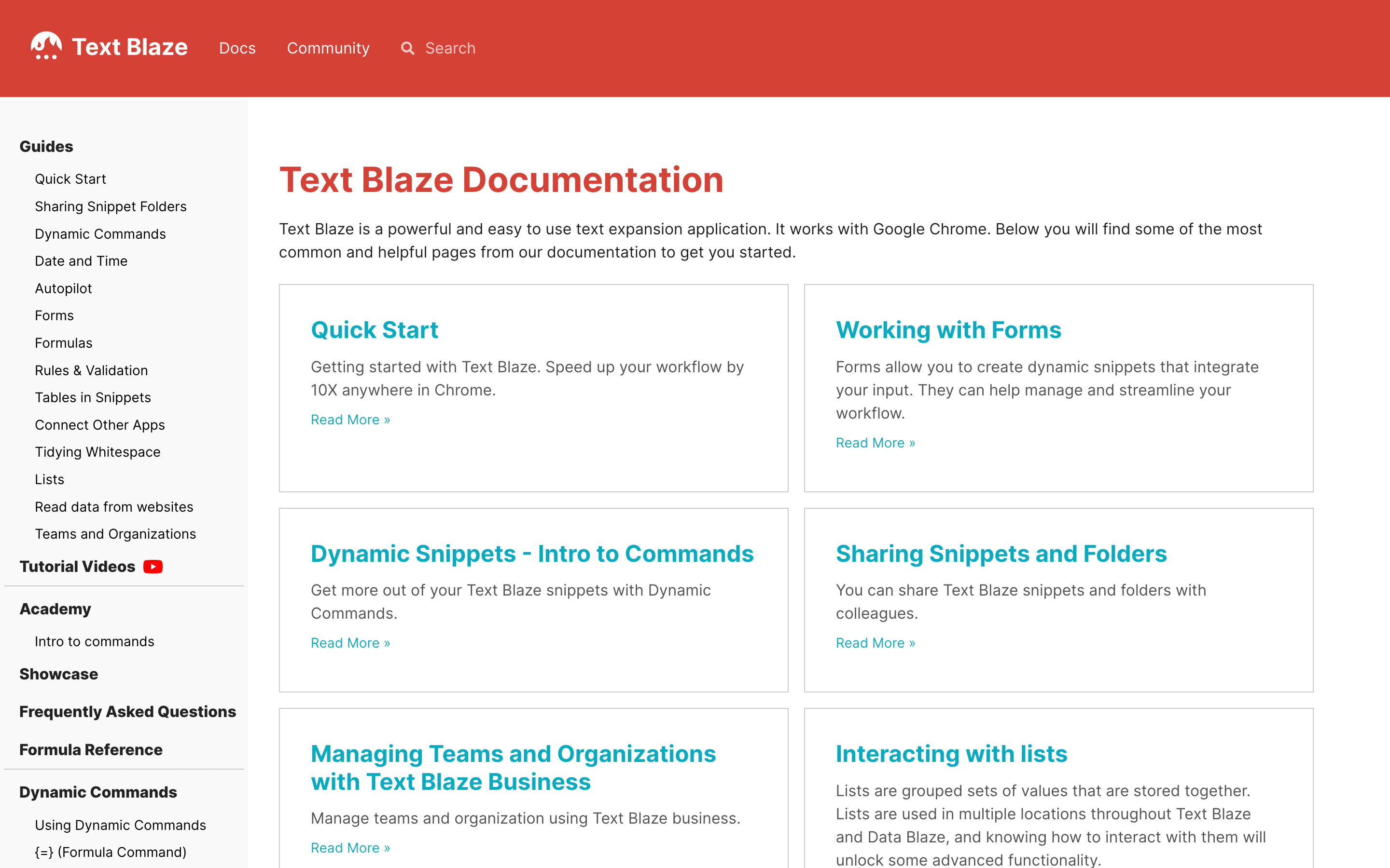 Image of Text Blaze's Documentaton
